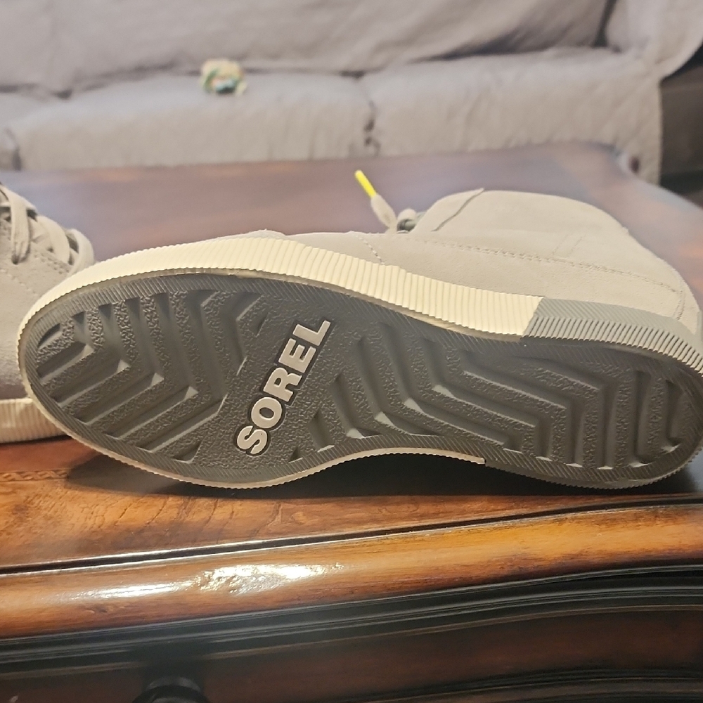 Sorel Gray High-Top Wedge Sneakers - Picture 6 of 7